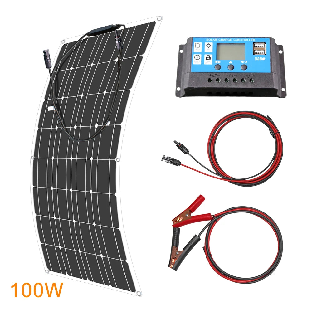 12V Flexibles Solarpanel Biegsam Wasserdicht Monokristallin