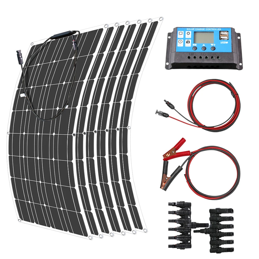 12V Flexibles Solarpanel Biegsam Wasserdicht Monokristallin