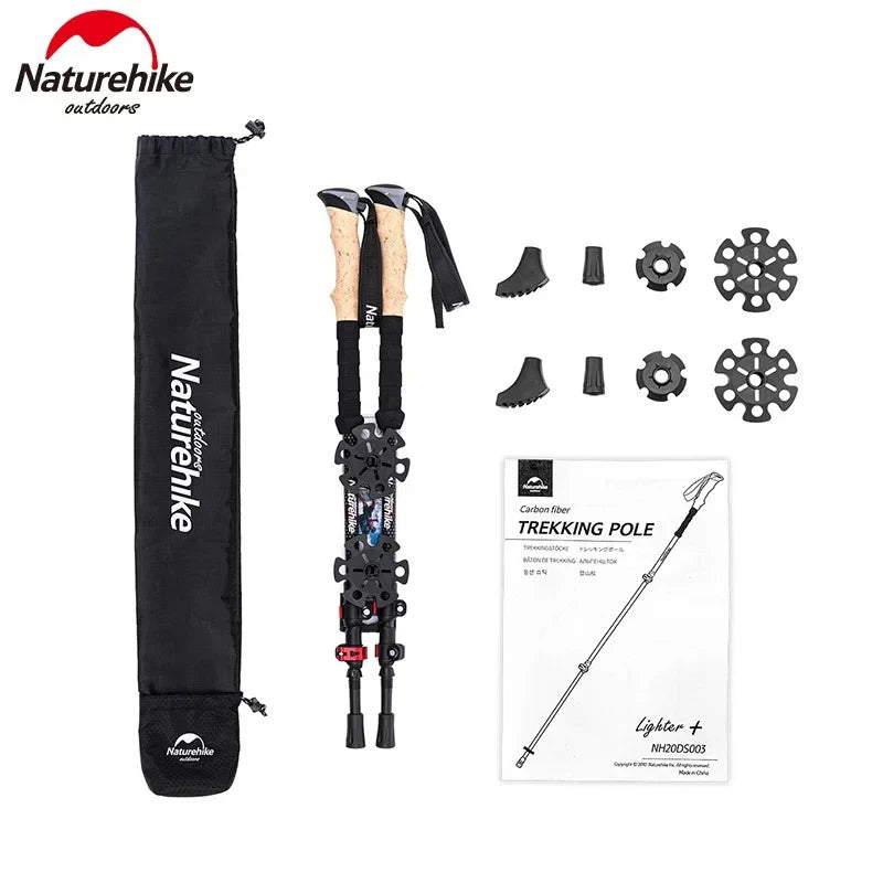 Naturehike Trekkingstöcke 2 Stück Carbonfaser Faltbar