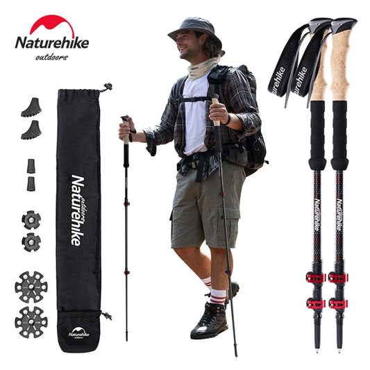 Naturehike Trekkingstöcke 2 Stück Carbonfaser Faltbar