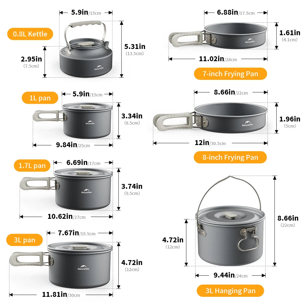 Naturehike Camping-Topfset Tragbar Outdoor