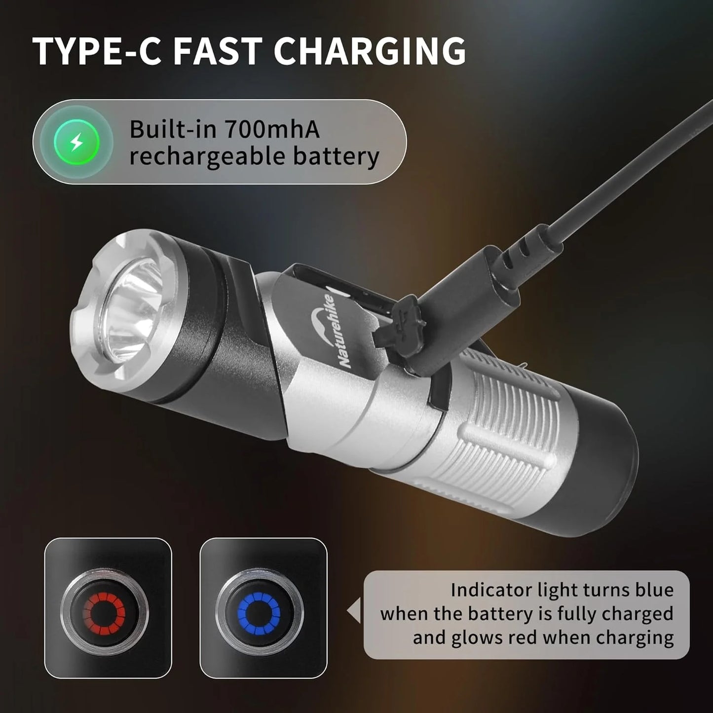 Naturehike Wiederaufladbare LED-Taschenlampen